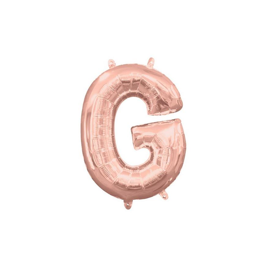 13in Air-Filled Rose Gold Letter Balloon (G)